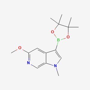 molecular formula C15H21BN2O3 B1425313 5-Methoxy-1-methyl-3-(4,4,5,5-tetramethyl-1,3,2-dioxaborolan-2-YL)-1H-pyrrolo[2,3-C]pyridine CAS No. 1310705-10-2