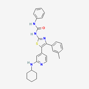 molecular formula C28H29N5OS B14253219 N-[5-(2-Cyclohexylamino-4-pyridyl)-4-(3-methylphenyl)-1,3-thiazol-2-YL]-N'-phenylurea CAS No. 365429-93-2