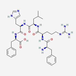 molecular formula C36H50N10O6 B14253262 H-D-Phe-D-Arg-D-Leu-D-His-D-Phe-OH CAS No. 177959-21-6