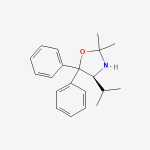 molecular formula C20H25NO B14253274 Oxazolidine, 2,2-dimethyl-4-(1-methylethyl)-5,5-diphenyl-, (4S)- CAS No. 189455-43-4