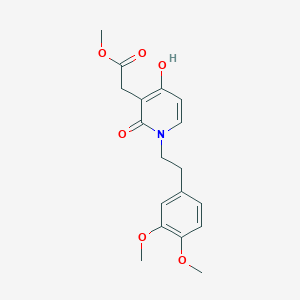 molecular formula C18H21NO6 B1425343 Methyl 2-[1-(3,4-dimethoxyphenethyl)-4-hydroxy-2-oxo-1,2-dihydro-3-pyridinyl]acetate CAS No. 478079-16-2