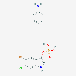 molecular formula C15H15BrClN2O4P B142535 p-Toluidine 5-bromo-6-chloro-1H-indol-3-yl phosphate CAS No. 154201-85-1