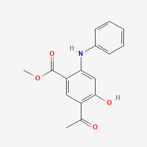 molecular formula C16H15NO4 B14253520 Benzoic acid, 5-acetyl-4-hydroxy-2-(phenylamino)-, methyl ester CAS No. 250644-93-0