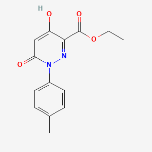 molecular formula C14H14N2O4 B1425358 Ethyl 4-hydroxy-1-(4-methylphenyl)-6-oxopyridazine-3-carboxylate CAS No. 1105193-06-3