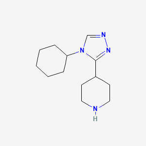 molecular formula C13H22N4 B1425359 4-(4-cyclohexyl-4H-1,2,4-triazol-3-yl)piperidine CAS No. 1272294-71-9