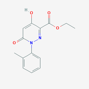 molecular formula C14H14N2O4 B1425361 Ethyl 4-hydroxy-1-(2-methylphenyl)-6-oxopyridazine-3-carboxylate CAS No. 1105193-01-8