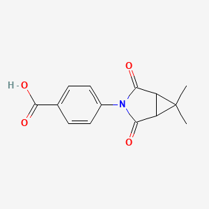 molecular formula C14H13NO4 B1425367 4-(6,6-Dimethyl-2,4-dioxo-3-azabicyclo[3.1.0]hex-3-yl)benzoic acid CAS No. 1379069-40-5