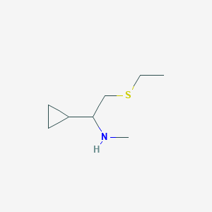 molecular formula C8H17NS B1425372 [1-环丙基-2-(乙硫基)乙基]甲基胺 CAS No. 1339109-16-8