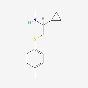 molecular formula C13H19NS B1425374 {1-Cyclopropyl-2-[(4-methylphenyl)thio]ethyl}methylamine CAS No. 1344302-93-7