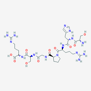 molecular formula C31H53N15O10 B14253763 L-Seryl-L-histidyl-N~5~-(diaminomethylidene)-L-ornithyl-L-prolylglycyl-L-seryl-N~5~-(diaminomethylidene)-L-ornithine CAS No. 396716-54-4