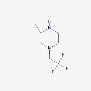 molecular formula C8H15F3N2 B1425377 3,3-二甲基-1-(2,2,2-三氟乙基)哌嗪 CAS No. 1432678-44-8
