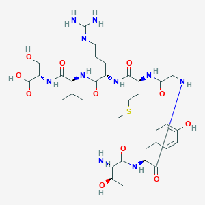 molecular formula C34H56N10O11S B14253844 H-Thr-Tyr-Gly-Met-Arg-Val-Ser-OH CAS No. 477736-49-5