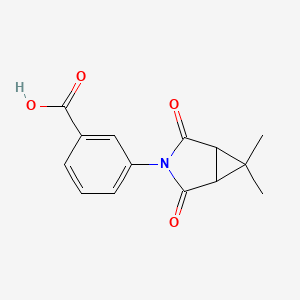 molecular formula C14H13NO4 B1425390 3-(6,6-Dimethyl-2,4-dioxo-3-azabicyclo[3.1.0]hex-3-yl)benzoic acid CAS No. 1415719-70-8