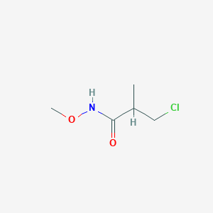 molecular formula C5H10ClNO2 B1425392 3-chloro-N-methoxy-2-methylpropanamide CAS No. 1469110-48-2