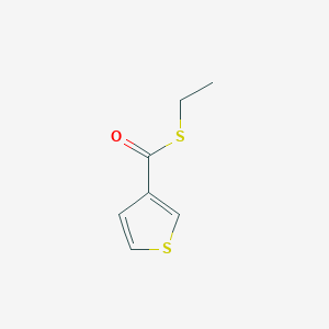 molecular formula C7H8OS2 B14253932 3-Thiophenecarbothioic acid, S-ethyl ester CAS No. 333355-28-5