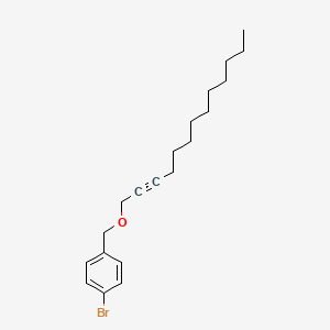 molecular formula C20H29BrO B14253977 Benzene, 1-bromo-4-[(2-tridecynyloxy)methyl]- CAS No. 184089-58-5