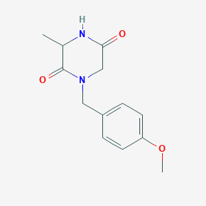 molecular formula C13H16N2O3 B1425398 1-[(4-Methoxyphenyl)methyl]-3-methylpiperazine-2,5-dione CAS No. 1465769-17-8
