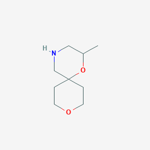 molecular formula C9H17NO2 B1425400 2-Methyl-1,9-dioxa-4-azaspiro[5.5]undecane CAS No. 1481966-15-7