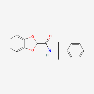 molecular formula C17H17NO3 B14254027 N-(2-Phenylpropan-2-yl)-2H-1,3-benzodioxole-2-carboxamide CAS No. 402755-95-7