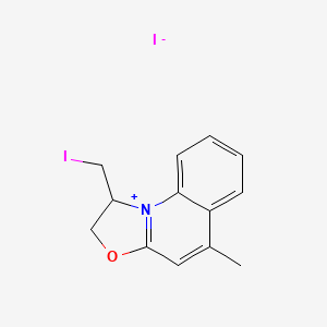 molecular formula C13H13I2NO B14254034 1-(Iodomethyl)-5-methyl-1,2-dihydro[1,3]oxazolo[3,2-a]quinolin-10-ium iodide CAS No. 185505-29-7