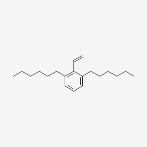 molecular formula C20H32 B14254060 Benzene, 2-ethenyl-1,3-dihexyl- CAS No. 214552-91-7
