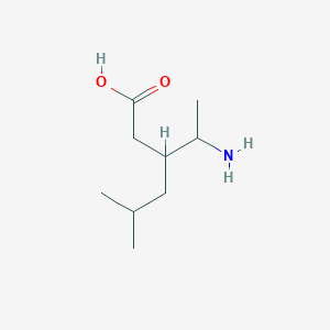 molecular formula C9H19NO2 B14254073 Hexanoic acid, 3-(1-aminoethyl)-5-methyl- CAS No. 219136-10-4