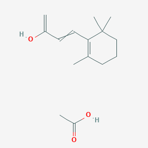 molecular formula C15H24O3 B14254079 Acetic acid;4-(2,6,6-trimethylcyclohexen-1-yl)buta-1,3-dien-2-ol CAS No. 497845-26-8