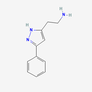 molecular formula C11H13N3 B1425410 2-(3-phenyl-1H-pyrazol-5-yl)ethan-1-amine CAS No. 2035082-67-6