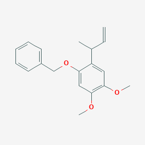 molecular formula C19H22O3 B14254209 Benzene, 1,2-dimethoxy-4-(1-methyl-2-propenyl)-5-(phenylmethoxy)- CAS No. 302324-78-3