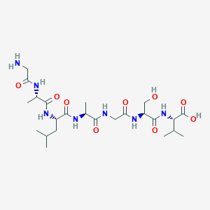 molecular formula C24H43N7O9 B14254212 Glycyl-L-alanyl-L-leucyl-L-alanylglycyl-L-seryl-L-valine CAS No. 229032-34-2