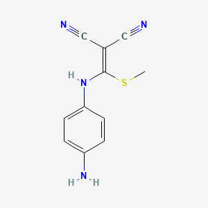 molecular formula C11H10N4S B14254214 Propanedinitrile, [[(4-aminophenyl)amino](methylthio)methylene]- CAS No. 211388-11-3