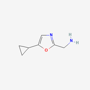 molecular formula C7H10N2O B1425422 (5-Cyclopropyl-1,3-oxazol-2-yl)methanamine CAS No. 1216101-20-0