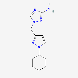 molecular formula C12H18N6 B1425424 1-[(1-cyclohexyl-1H-pyrazol-3-yl)methyl]-1H-1,2,4-triazol-3-amine CAS No. 1496858-14-0