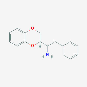 molecular formula C16H17NO2 B1425425 1-(2,3-Dihydro-1,4-benzodioxin-2-yl)-2-phenylethan-1-amine CAS No. 1485392-13-9