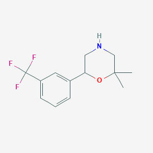 molecular formula C13H16F3NO B1425427 2,2-Dimethyl-6-[3-(trifluoromethyl)phenyl]morpholine CAS No. 1495447-97-6