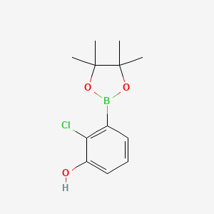 molecular formula C12H16BClO3 B1425435 2-Chloro-3-(4,4,5,5-tetramethyl-1,3,2-dioxaborolan-2-yl)phenol CAS No. 1151564-17-8