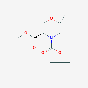 molecular formula C13H23NO5 B1425438 Methyl (S)-4-Boc-6,6-dimethyl-morpholine-3-carboxylate CAS No. 1439922-08-3