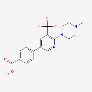 molecular formula C18H18F3N3O2 B1425445 4-[6-(4-Methyl-piperazin-1-YL)-5-trifluoromethyl-pyridin-3-YL]-benzoic acid CAS No. 1208081-94-0