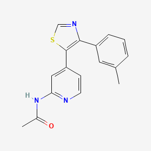 molecular formula C17H15N3OS B14254493 N-[4-[4-(3-Methylphenyl)-1,3-thiazol-5-YL]-2-pyridyl]acetamide CAS No. 365430-51-9