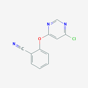 B1425453 2-((6-Chloropyrimidin-4-yl)oxy)benzonitrile CAS No. 913846-53-4