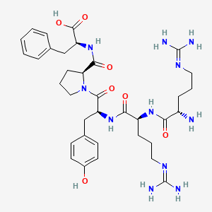 molecular formula C35H51N11O7 B14254536 N~5~-(Diaminomethylidene)-L-ornithyl-N~5~-(diaminomethylidene)-L-ornithyl-L-tyrosyl-L-prolyl-L-phenylalanine CAS No. 245668-38-6