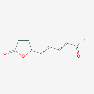 molecular formula C10H12O3 B14254556 5-(5-Oxohexa-1,3-dien-1-yl)oxolan-2-one CAS No. 350811-09-5
