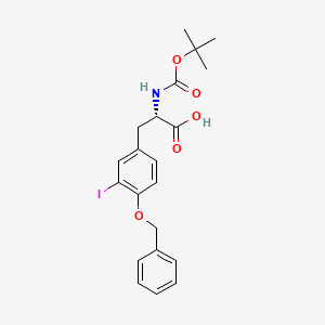 molecular formula C21H24INO5 B14254581 (2S)-3-(3-iodo-4-phenylmethoxyphenyl)-2-[(2-methylpropan-2-yl)oxycarbonylamino]propanoic acid CAS No. 218769-48-3