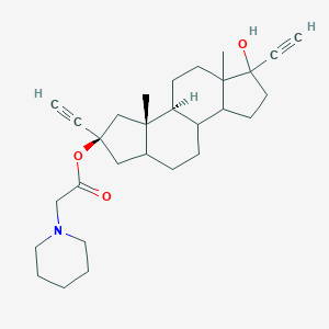 molecular formula C29H41NO3 B142546 (2-beta,5-alpha,17-alpha)-2-Ethynyl-A-norpregn-20-yne-2,17-diol 2-(1-piperidineacetate) CAS No. 142546-47-2