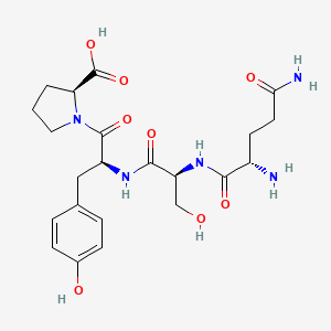 molecular formula C22H31N5O8 B14254655 H-Gln-Ser-Tyr-Pro-OH CAS No. 496068-46-3