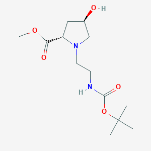 molecular formula C13H24N2O5 B14254693 (2S,4R)-Methyl 1-(2-((tert-butoxycarbonyl)amino)ethyl)-4-hydroxypyrrolidine-2-carboxylate CAS No. 253307-68-5