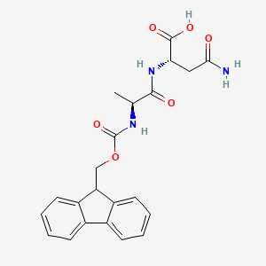 molecular formula C22H23N3O6 B14254699 N-{[(9H-Fluoren-9-yl)methoxy]carbonyl}-L-alanyl-L-asparagine CAS No. 189256-53-9