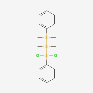 molecular formula C16H22Cl2Si3 B14254735 1,1-Dichloro-2,2,3,3-tetramethyl-1,3-diphenyltrisilane CAS No. 184847-84-5