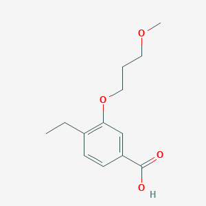 molecular formula C13H18O4 B1425475 4-Ethyl-3-(3-methoxypropoxy)benzoic acid CAS No. 895240-77-4