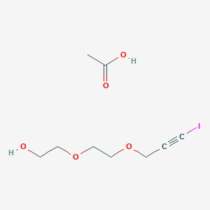molecular formula C9H15IO5 B14254756 Acetic acid;2-[2-(3-iodoprop-2-ynoxy)ethoxy]ethanol CAS No. 329329-67-1